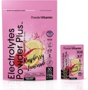 PowderVitamin Electrolytes Powder Plus, Keto, Raspberry Lemonade, Sugar Free, 1000mg Potassium, 120mg Calcium, 120mg Magnesium, Non-GMO, Zero Calories, 30 Hydration Packets