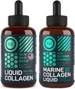 WILD FUEL Marine Liquid Collagen and Liquid Collagen with Biotin Enhanced Collagen Bundle