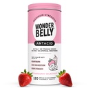 Wonderbelly Antacid, Effective Heartburn and Instant Acid Indigestion Relief, Extra Strength Chewable Tablets, 1000 mg Calcium Carbonate, No Talc or Dye, Strawberry Milkshake, 120 Count