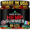 Hemp Gummies for Sleep, Edibles for Peace and Relaxation-Hempseed Oil Infused Gummy Bear Candy-Natural Omega-Made in USA-95 Count