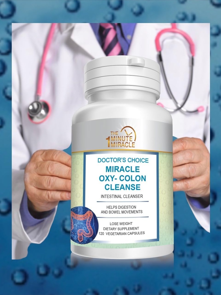 Miracle Oxy-Colon Intestinal Cleanser & Total Body Detox - Heavy Relief for kvinner og menn, magnesiumoksid. Avhenger av menstruasjon og lindring. 120 Kapsler