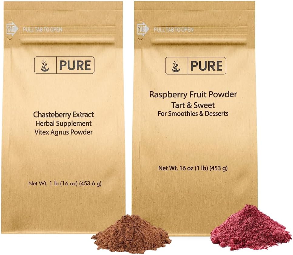 PURE ORIGINAL INGREDIENTS Chasteberry Extract and Raspberry Fruit Toz Sche, 1 lb Her, Gluten-Free, Non-GMOINAL