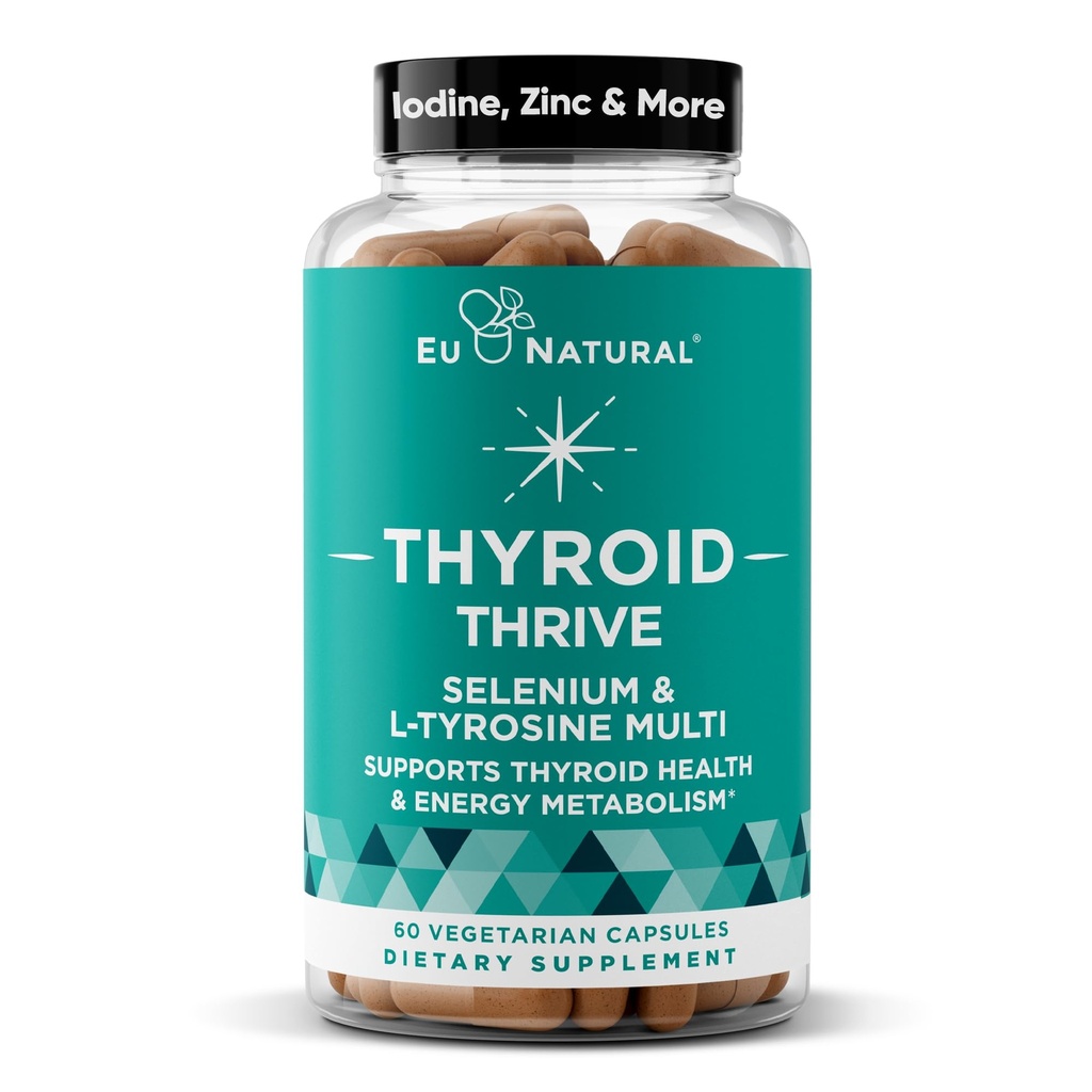 Thrive Energy Support - Naturally Fight Fatigue, Balance Hormones, Promote Focused Energy - Zinc, Selenium, Iodine - 60 Vegetarian Soft Capsules