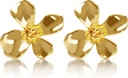 14K Gold Plated 925 Sterling Silver Flower Lily Stud Náušnice