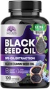 Black Seed Oil Capsules, 1000mg Per Serving - Best Cumin Seed Oil - Pure Nigella Sativa Black Seed Oil & Thymoquinone - Amazing Antioxidant for Skin Support Supplement - Bottled in USA - 120 Softgels