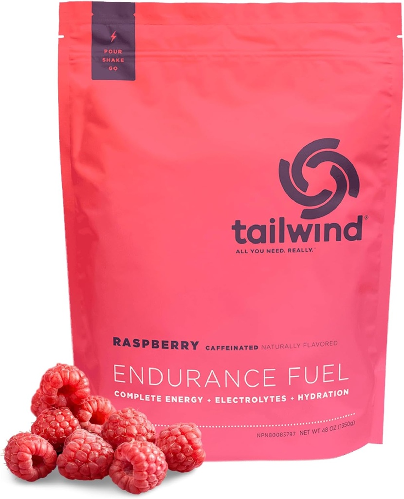 Tailwind Nutrition Endurance Kütus, Süsivesikud Ja Elektrolüüt Sport Jooge Segu Pulber, Gluteenivaba, Vegan, Vaarika Buzz, 50 Servings (kofeiinitud)