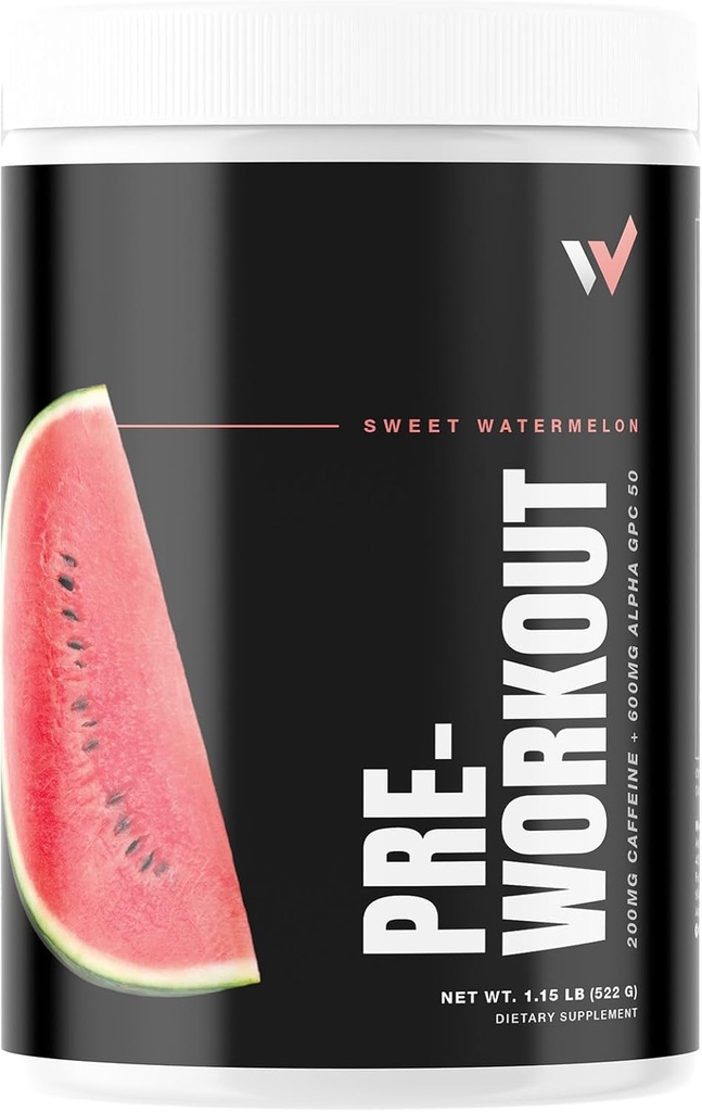 Peak Performance Best Pre Treout Powder: Energizing Blend with l theanine, Beta-Alanine, Betaine Anhydrous, Alpha GPC & B- Vitamins - Sokerivapaa miehille & naisille - Sweet Watermelon Flavor
