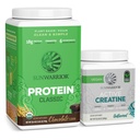 Sunwarrior Brown Rice Protein Powder Plant-Based | Chocolate 30 Servings & Creatine Monohydrate Powder | Micronized Unflavored, 60 Servings