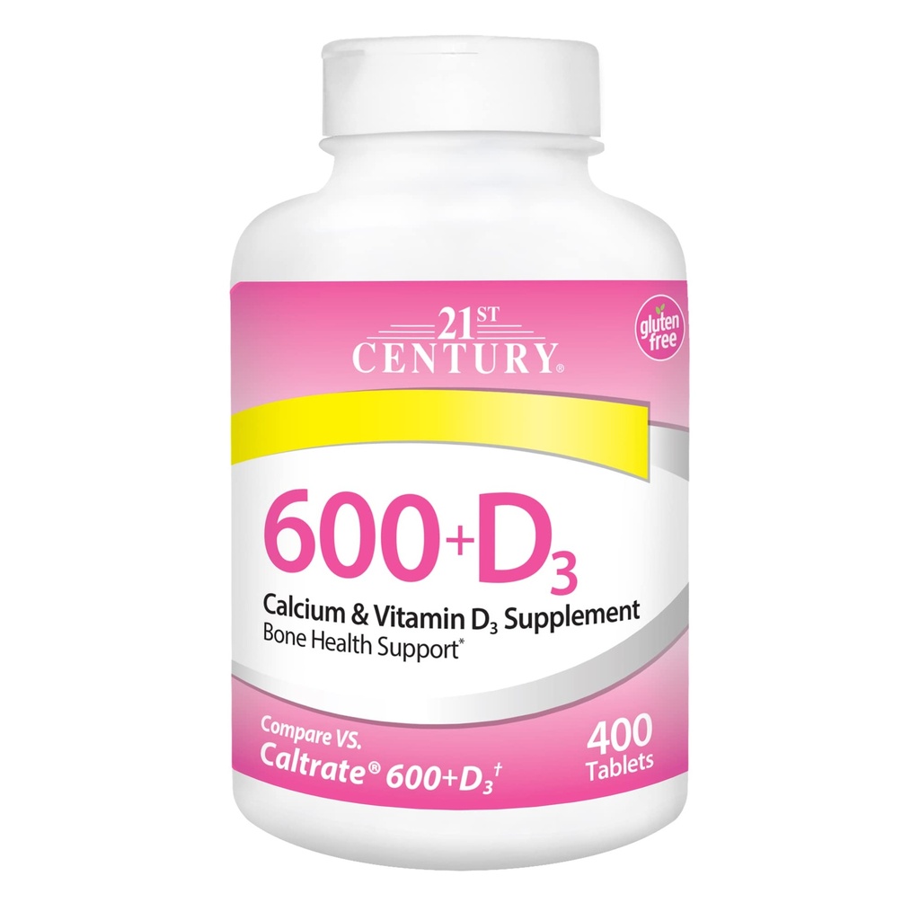 21st Century Calcium Plus D Supplement Tablet, 600 mg, 400 Count