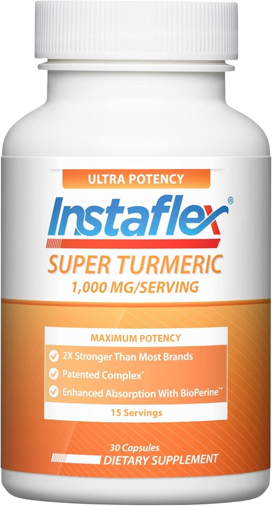 Instaflex Super Turmeric - 1000mg kurkumina turmerowa z BioPerine, ekstrakt Black Pepper, 95% kurkuminoidy, 30