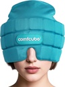 Migraine & Headache Relief Ice Cap, 2 Hours Long Lasting Cold Therapy Wearable & Washable Form Fitting Ice Hat for Sinus & Stress Relief, Puffy Eyes, Severe Migraines, Chemo