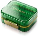 Portable Travel Pill Organizators ar 7 iecirkņiem - Perfect Weekly Pill Case Ūdensnecaurlaidīgs Pill kaste ikdienas vitamīnu un medicīnas, Small Pill Konteiners kabatu Purse (zaļš)