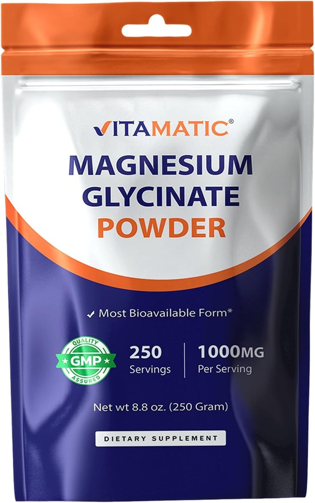 Vitamatic Magnesium (Glycinate & Oxide) - toetab lihaste, liigeste ja südame tervist 250 grammi
