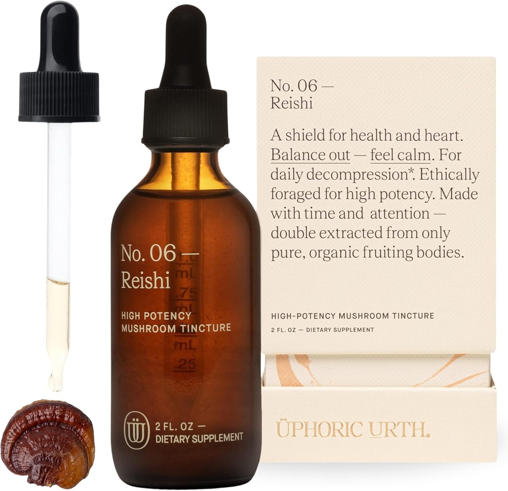 Reishi Pilz-Extrakt - Doppel extrahiert Fruchtkörper Pilz Tincture | Wellness Booster, verbessern Schlaf, Balance Hormone (60 Servierungen)