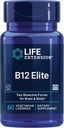 Life Extension B12 Elite, adenosylkobalamin, methylkobalamin, Two Active Forms for Brain Health & Dopamin Production, Non- GMO, Gluten- Free, Vegetarian, 60 Lozenges