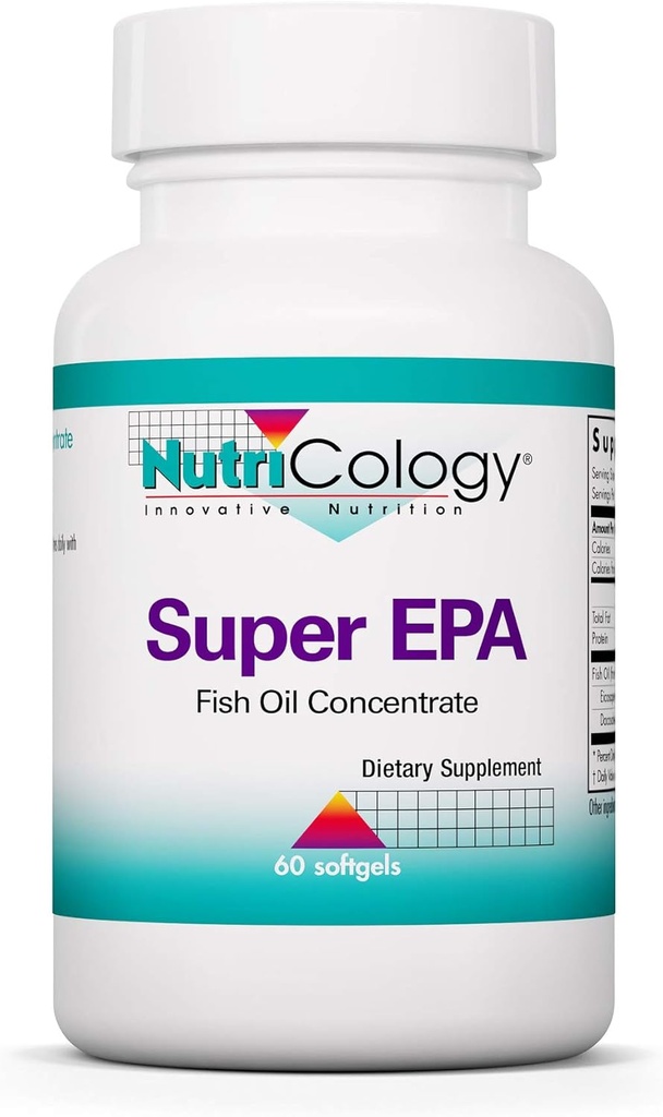 Нутриологія Super EPA - Омега 3 Supplement, Fish Oil Concentrate, EPA, DHA, Омега 3 жирні кислоти, добре збережені акновії, Softgels - 60 Count