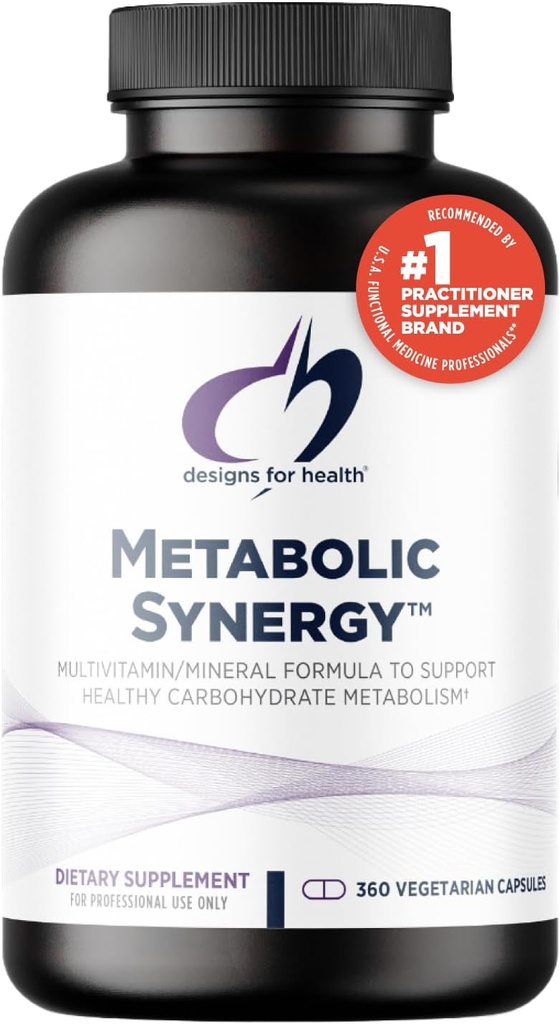 Dissenys per a Sanitat Metabolic Synergy - Multivitamin i Mad suplementaris amb Chromium, Zinc, Seleni, àcid R-Lipoic, vitamina + More (360 Capesles)