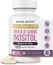 Swiss Activa+ Integratore di Inositolo di Myo Labs & D-Chiro Integratore di Inositolo - Equilibrio di Ormone Premium per Integratori di Donne & PCOS - Regolare Ciclo Mestruale - Supporto Ovarico - Alimentazione 30 giorni