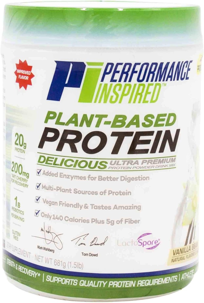 Uspešnost Inspired Nutrition Plant-Based Protein Powder – All Natural – 20G Protein – 1B Probiotiki – Prebavni encimi – Fiber Packed – Gluten Free – Vanilla Bean – 1,5 lb