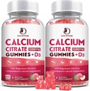 (2 Paket) Qadınlar və Kişilər üçün Vitamin D3 Supplements Gummies ilə Citrate 1200mg, Vitamin D3 K2 olan kalsium Gummies, Bone Kas Sağlamlıq- Peach Flavor- 60 Day Supply