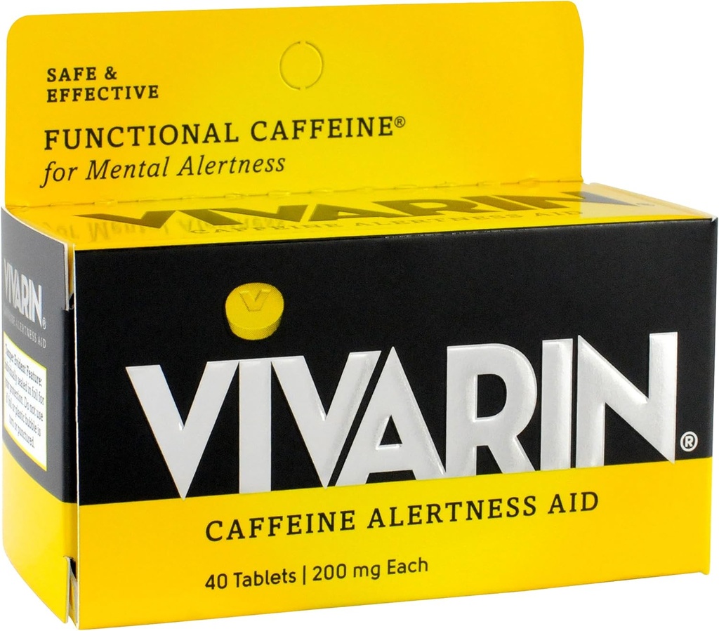 Vivarin Caffeine Alertness Aid, Tabletler 40 ea (Pack of 2)