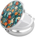 Nipichsha Pill Box, Small Pill Case for Purse & Pocket, Cool Travel Medicineer, Portable Medicine Container Holder to Hold ויטמינים, תרופות, שמן דגים ותוספים, B04- Beautiful Flowers
