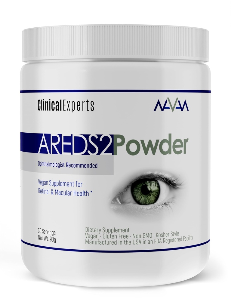 Navan AREDS 2 Powder - for Those Who Can't Consume Tablets or Softgels - Eye Vitamins & Minerals Antioxidant Supplement by Clinical Experts - Lutein, Zeaxanthin & Zinc - Kosher Style, 30 Servings