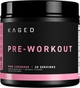 Kaged Original Pre Workout Powder - Pink Lemonade - Pre-Workout with Creatine, Beta Alanine, L-Citrulline, BCAAs , 274 mg Organic Caffeine - Pre supplements for Men | 20 Servings