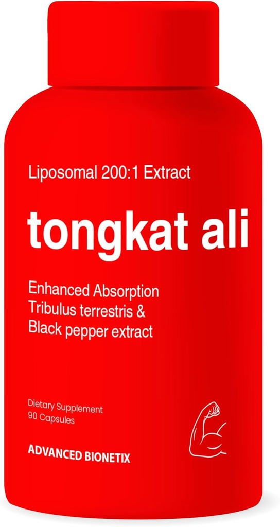 Liposomal Longjack Tongkat Ali Extract Kapsułki 200x Siła 124; 200,000 mg Siła 124; Siła, Napęd, Wydajność & Masa mięśniowa
