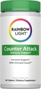 Rainbow Light Counter Attack Immune Support, Dietary Supplement Immune Support, Vitamin C ilə, Çinko və 3 Targeted Herbal Mixs, Vegan və Gluten Free, 90 Count