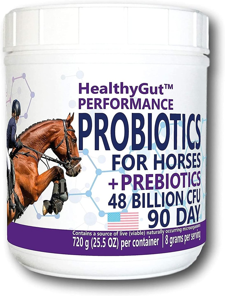 HealthyGut ™ Probiotics lovaknak diétás kiegészítés, All- Natural Digestive System Performance Formula (90 nap)