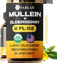 Fablab Mullein Levélkivonat Elderberry 2 Fl Oz - Made in USA - Drops for Better Lung - Mullein Tinktúra Lung Detox - Bronchial Cleanse for Smokers - Légzőszervi gyógynövény kiegészítés