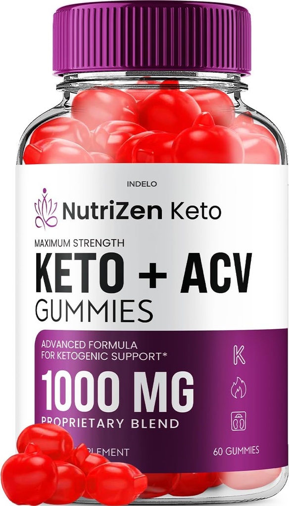 NutriZen Keto ACV Gummies - Advanced Formula Nutri Zen Keto Plus ACV Gummies Apple Cider Vinegar Keto Nutrizen ACV Gummies Dietary Supplement Reviews Men Women (60 Gummies)