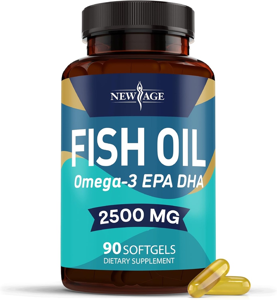 NEW AGE Omega 3 Fish Oil Supplement Immune & Health Support 