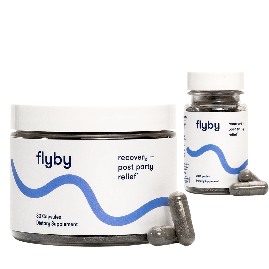 Flyby Recovery Pills - All The Hang, Without The Over!™ - Post Party Drinking Essential with Liver Support 80 & 20 Count