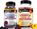 BioSchwartz Elderberberberry Gillies amb Zinc i Vitamina C per a adults imne Implementació (1regadors de mes) Plus High Warminata D3 5000 IU 125 mcg (1any US)