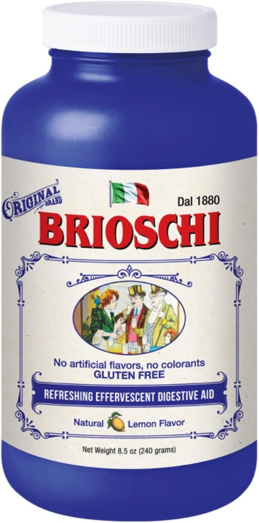 Brioschi Limone italiano aromatizzato bruciore di stomaco, Upset Stomach, Indigestione acida, bottiglia di 8.5 oz