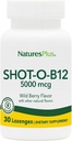 NaturesPlus Shot-O-B12-30 Lozenges, Wild Berry Flavor - 5000 mcg - Vegan, Gluten Free - 30 portioner