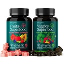 Everyday Debloat & Detox Sugar-Free Fruits and Veggies Gummies - Energy Support with Superfood Fruit and VegetableSupplement (120 Chews) Cruelty-Free, Vegan, Gluten-Free, Fruit and Vegetable Vitamin