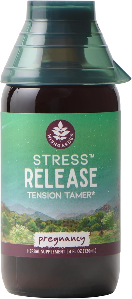 WishGarden Herbs Stress Release for Pregnancy - 레몬 Balm & Chamomile, 임신 및 Postpartum에 대한 Adrenal Supports Relaxation 및 Calm, 4oz와 자연 초본 스트레스 완화 보충