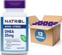 Natrol Mood & Stress DHEA 25mg, תוספת של איזון של רמת הורמונים, 90 טבליות, 90 יום אספקה
