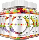 5 팩 유기 대마 Gummies 순수한 대마 오일 추출 Vegan 식용 곰 캔디 - 비 GMO, Vegan, 낮은 설탕과 높은 효능