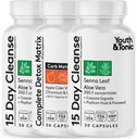 Youth & Tonic Extra Colon Cleanser & Complete Detox Matrix | Laxatives Fibers ACV Chromium Glucomannan | for Loss of Waste, Break The Plateau, Bloating