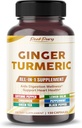 Ultra Ginger & Turmeric Aids Didistribution & Supports Heart Health - Termasuk Cayenne Pepper, Lemon Balm, Cinnamon, Peppermint, Green Tea - Dibuat di USA- 150 Capsules