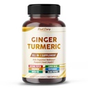 Ultra Ginger & Turmeric Aids Digestion & Supports Heart Health – Includes Cayenne Pepper, Lemon Balm, Cinnamon, Peppermint, Green Tea - 150 Capsules