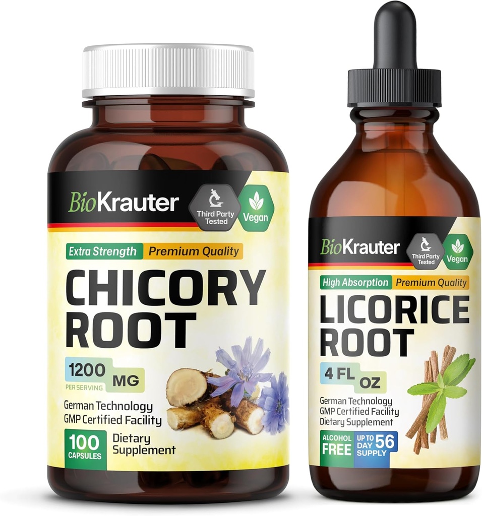 BIO KRAUTER Cipitary Root 100 Kapsule & Licorice Root Tinture 4 Fl. Oz.