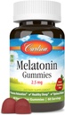 Carlson - Melatonina Gummies, 2,5 mg, Somn sanatos, Promoveaza relaxarea, aroma naturala de capsuni, 60 Gummies