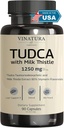 VINATURA TUDCA Milk Thistle 1250mg - Tudca Supplement, Tudca Bile Salts, Liver Support, Gallbladder Supplements *USA Made and Tested* Bile Salts Supplement - 90 kapslar