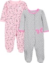 Yksinkertainen Joys Carterin Baby Girls' 2-pack Cotton Snap Footed Nukkua ja pelata