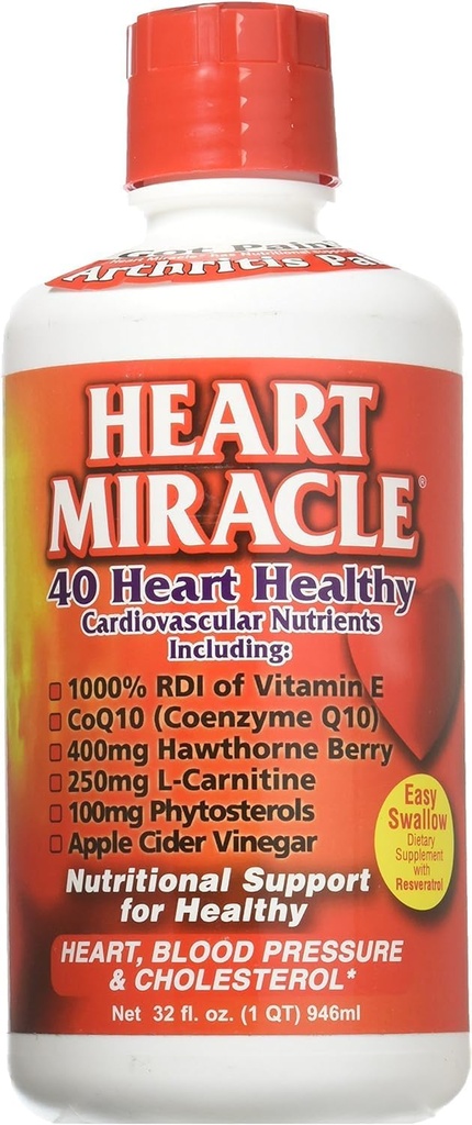 Secolo Sistemi - Miracolo cardiaco, supplemento nutrizionale per la pressione sanguigna, colesterolo e supporto cardiovascolare, liquido di 32 once, 16-32 Serve
